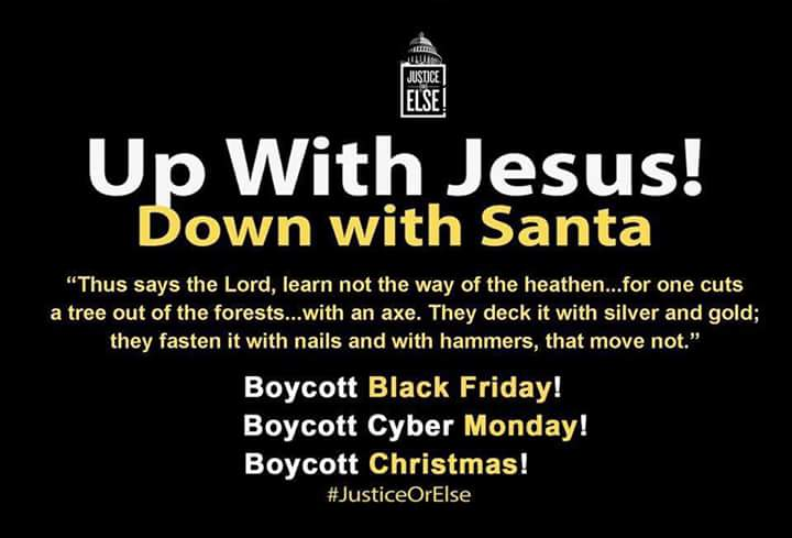 Renata564's tweet photo. HOLD OUR DOLLARS AND REDISTRIBUTE THE PAIN

#UpWithJesus #DownWithSanta #RedistributeThePain #BoycottBlackFriday #BoycottChristmas #BoycottCyberMonday #JusticeOrElse https://t.co/tf8BFb9Uwm
