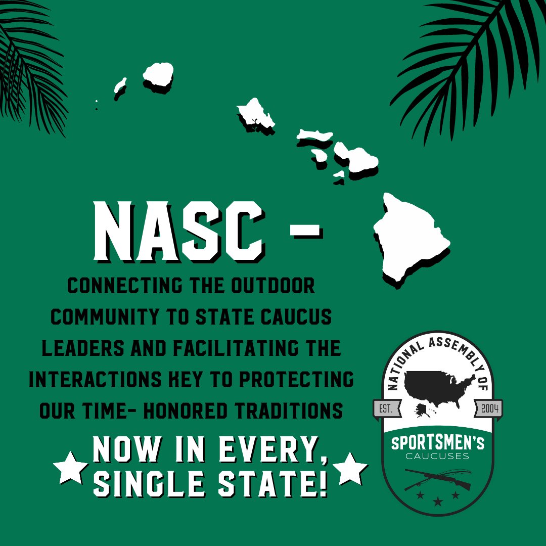 The Congressional Sportsmen’s Foundation is thrilled to announce the launch of the Hawaii Legislative Outdoor Heritage Caucus – the 50th, and final, state to join the National Assembly of Sportsmen’s Caucuses. Click the link to read more! csf.salsalabs.org/hawaii_nasc?eT… #IFishIHuntIVote