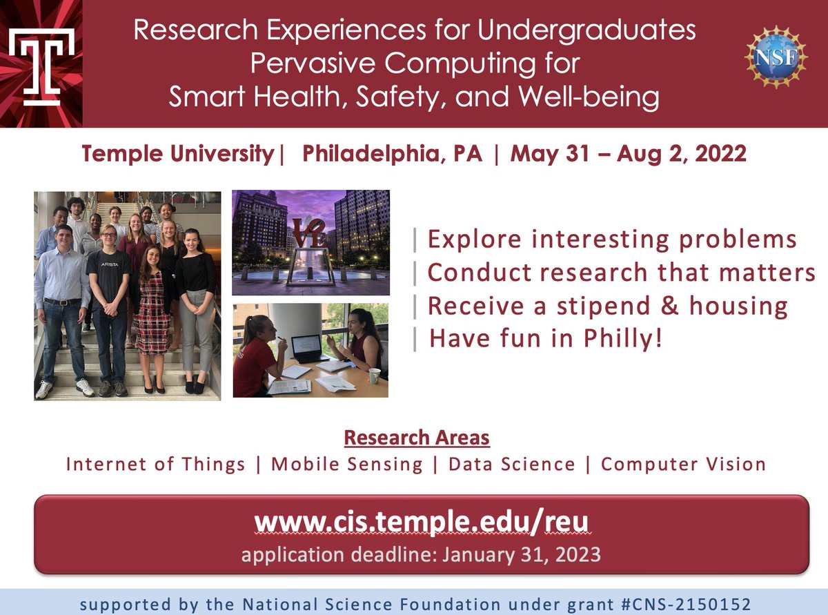 Jamie Payton on Twitter: "We’re looking for summer undergrad research