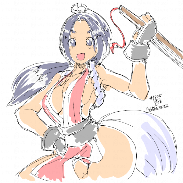 不知火舞 「2022-12-14 #一日一絵 」|ふゆ(ドとレとミとキュとゴとヱの音が出ない)のイラスト