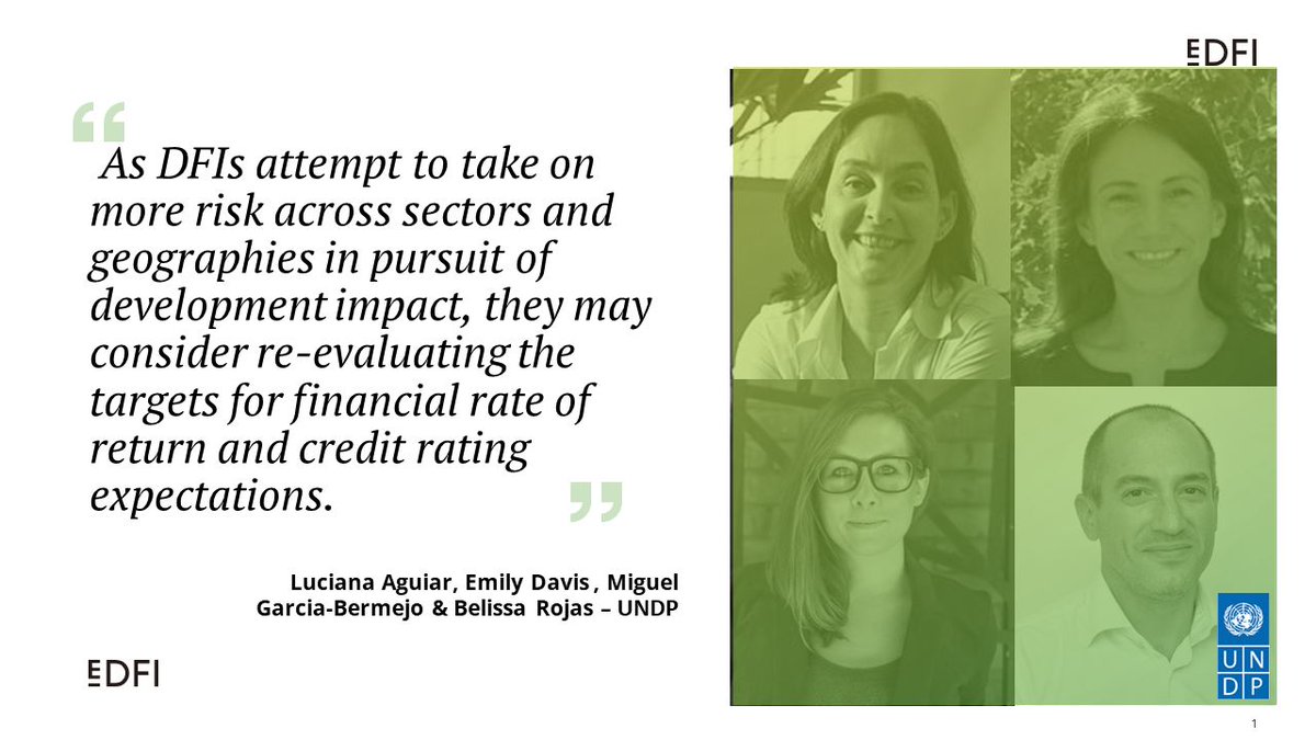 Alignment with nat’l priorities & across IMM systems can scale #SustainableFinance. How? Read an essay by our colleagues @LucianaUNDP, @emilyraedavis, @belissarojas, & Miguel Garcia-Bermejo in @EDFInetwork on approaches incl. #INFFs & #SDGImpactStandards: bit.ly/3BAFqPz