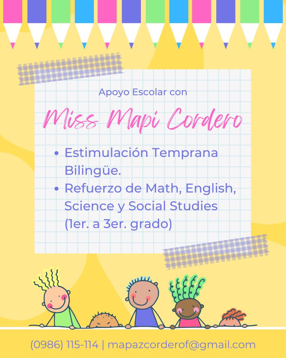 mapicordero's tweet photo. Hola amigos de twitter! Les vengo a dejar mis servicios de apoyo escolar con Ms Mapi✨

En vacaciones también aprendemos📚📖🤩 

¡Estimulación y aprendizaje todo el año!
 
(Les agradezco el RT😁) https://t.co/QRF196LAOr