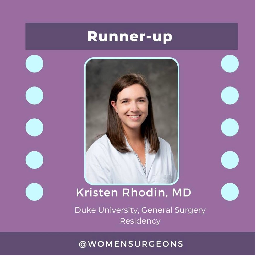 WomenSurgeons's tweet photo. Additional congratulations to our honorable mentions, resident/fellow: Kristen Rhodin, MD, (@krisrho93) from Duke University, General Surgery Residency (@DukeSurgRes) and Sun Yeon (Mary) Lee, MD, (@MarySYLee) from UC Davis, Pediatric Surgery Research Fellow (@UCDavisSurgery) https://t.co/yVjCkDyRIz