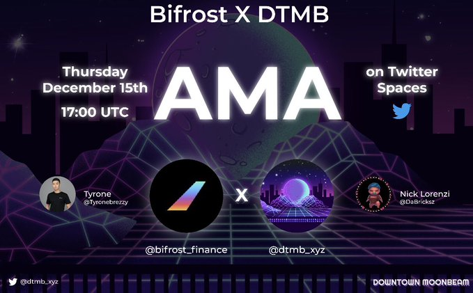 PolkadotSpace's tweet photo. 🧩 @dtmb_xyz will be having an AMA with @Bifrost_finance

🗓️December 15, 17:00 UTC

🧩 #Bifrost is a web3 derivatives protocol that provides decentralized cross-chain liquidity for staked assets.

⬇️Venue:
https://t.co/14N2UkrkCZ https://t.co/kMpr0A3PsF