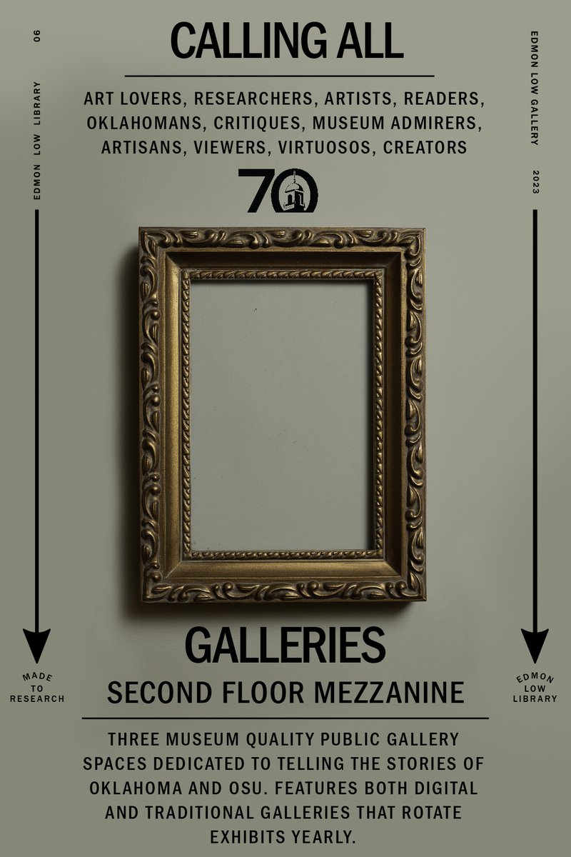OkStateLibrary's tweet photo. #CallingAll to come browse our newest galleries in between study sessions. #70Services https://t.co/i3Y3urc7vj