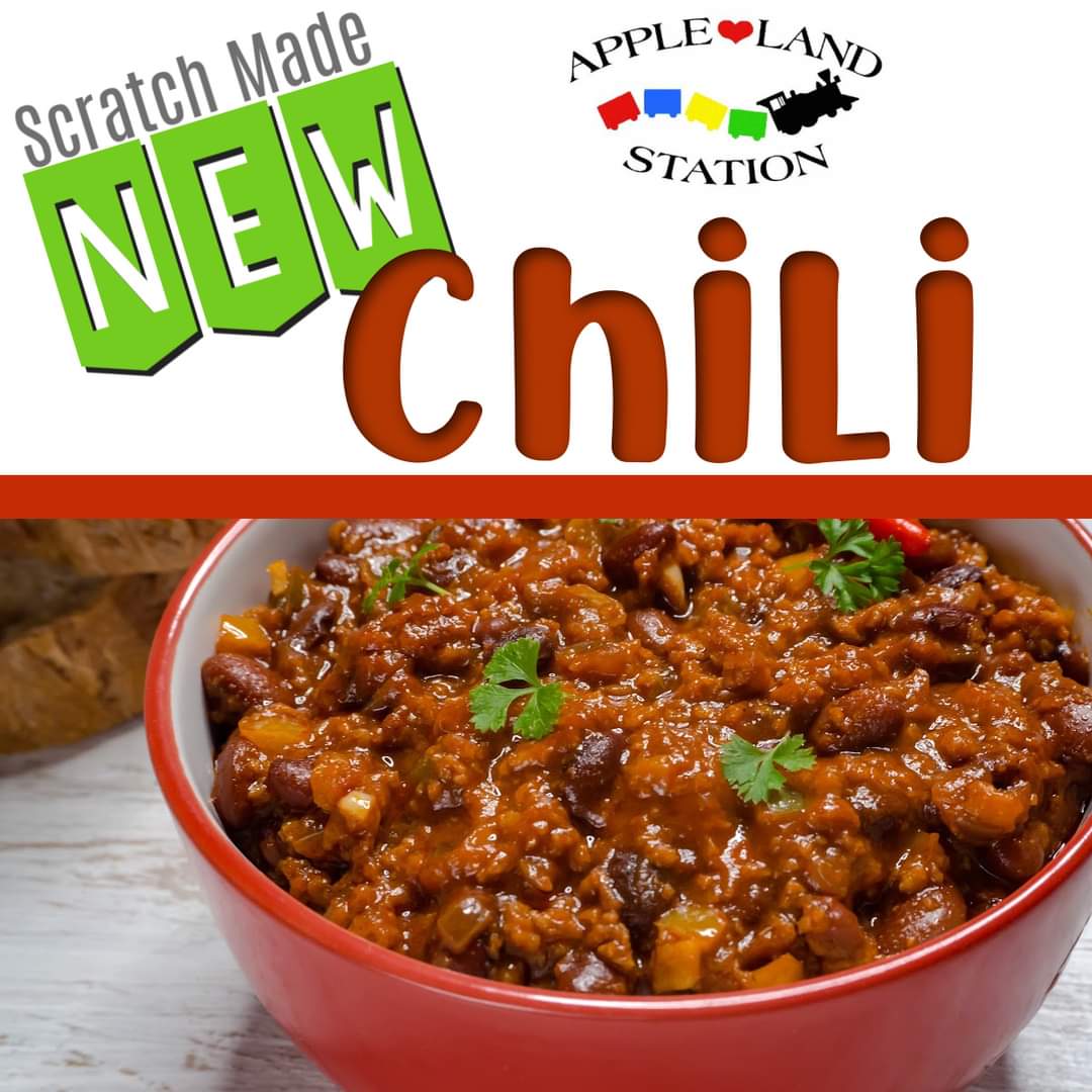 AppleLandStn's tweet photo. New &amp; Delicious,
Warm your tummy.
#chili #scratchmade #appleland #applelandstation  #comfortfood https://t.co/UJD4hFIc8k