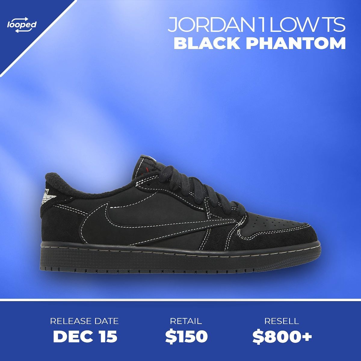 looped_io's tweet photo. The Travis Scott Jordan 1 Low “Black Phantom” is expected to release soon via his website, on SNKRS App tomorrow, and select retailers. Members will be given all the necessary info to try and cop for retail.

If you want to secure hype releases like the Travis Scott Jordan 1 Low https://t.co/ZyySbUB1W6