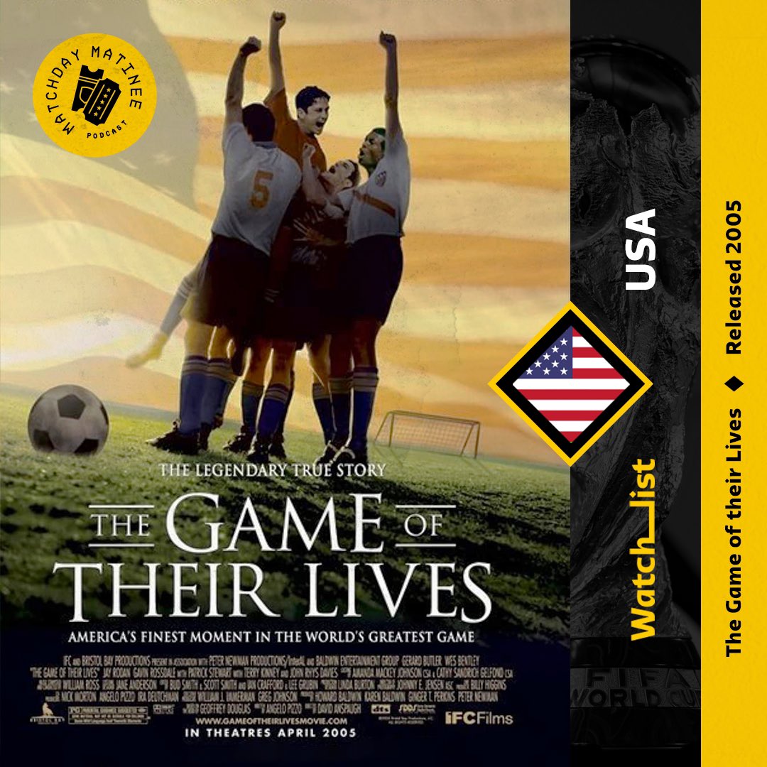 MatchdayMatinee's tweet photo. 🇺🇸 The Game of Their Lives (2005)

USA beat England once at the 1950 World Cup and they made an entire movie about it 55 years later.

#USA | Watchlist #FIFAWorldCup No.11 https://t.co/nqH4wWISDg