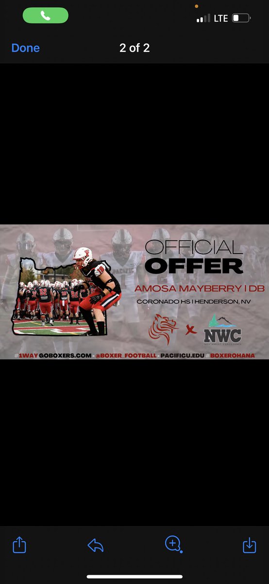 After many great conversations with <a href="/Coach_BMeyer/">Braeden Lafaele Meyer</a> I am blessed to say I have received my first offer from <a href="/Boxer_Football/">Pacific Football</a> #AGTG #GoBoxers