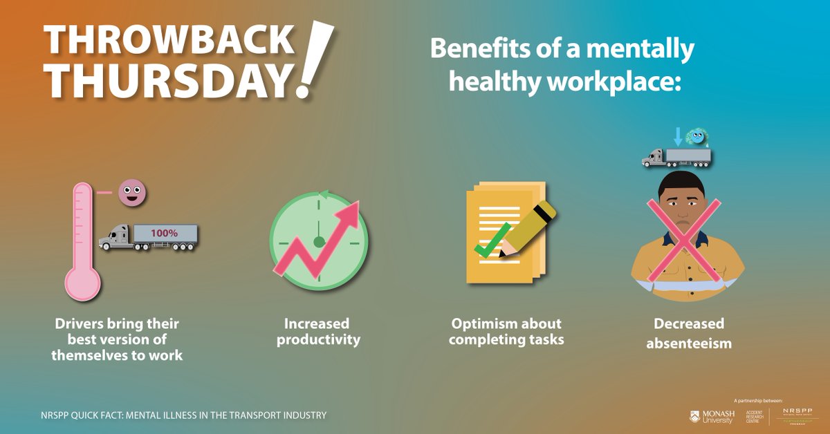 NRSPPaus's tweet image. A mentally healthy workplace is one that protects and promotes mental health and empowers people to seek help mental illnesses (e.g., depression, anxiety) for the benefit of the individual,
organisation and community. 
#MentalHealth #Roadsafety #Empower #ThrowbackThursday