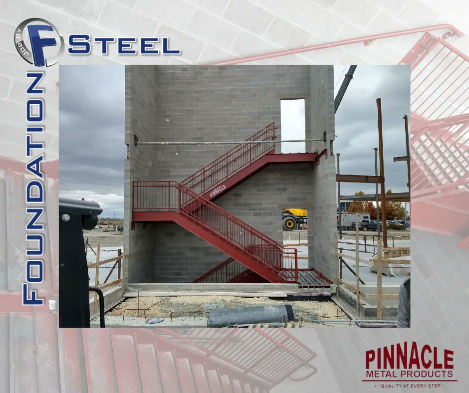 FoundationSteel's tweet photo. Nice #MiscMetal project with @PinnMetal Products at the Connor Group Office Annex in Miamisburg, Ohio. Pinnacle has their stairs down to a science, providing us with seamless installation. 
#FoundationSteel #IBuildAmerica #IBuildAmericaOhio #UnionIronworkers #UnionStrong https://t.co/SD47h2ubci