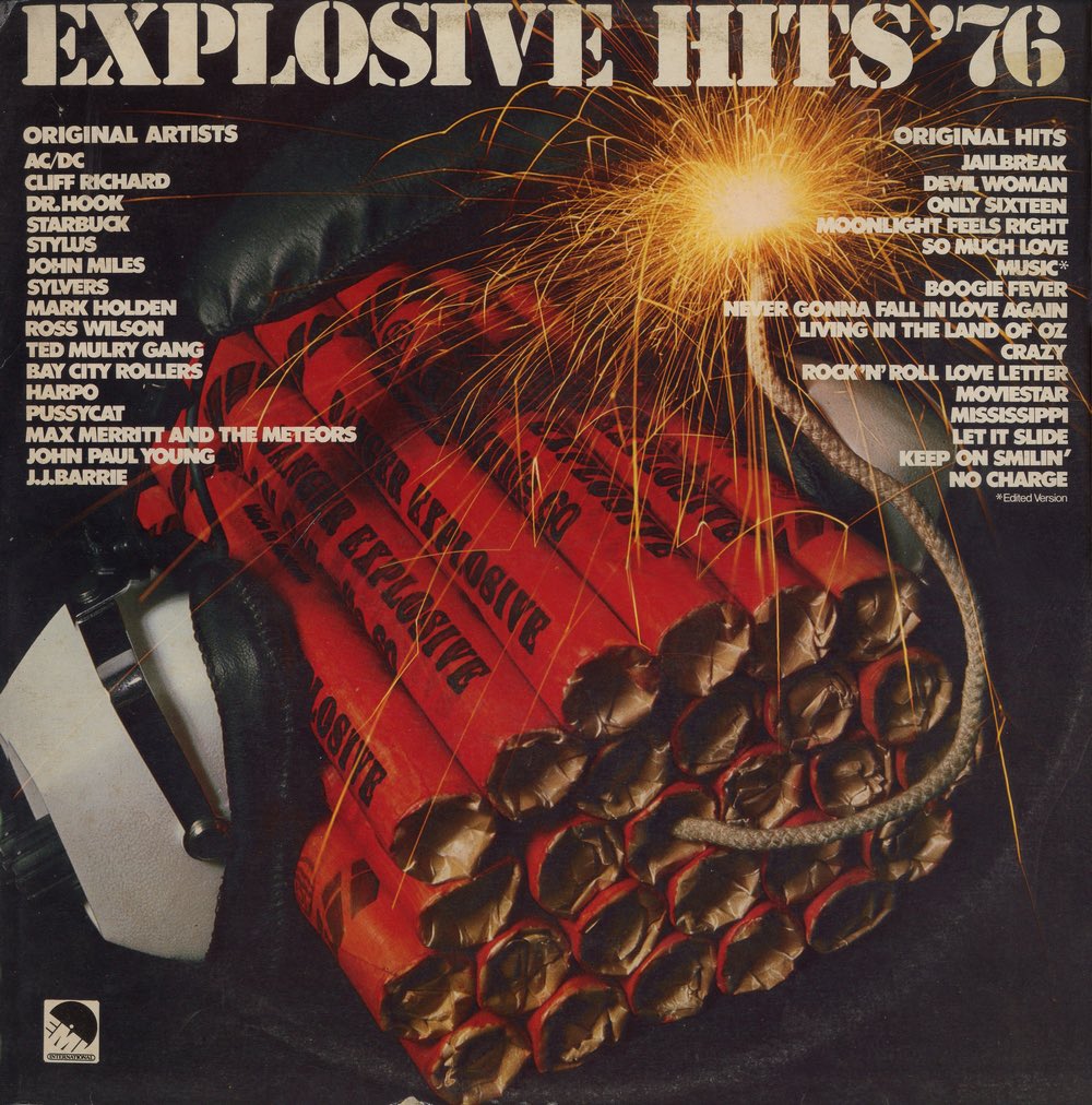 clarecremin's tweet image. Here’s my first album I bought - Explosive Hits 76 - a bit of AC/DC, a bit of the Rollers, what a strange mix.

Next was Bobby Dazzler - Suzi Quatro, Kiki Dee, Bryan Ferry.

I mean we were in the country, no access to record shop

#noshame #firstrecord #compilations #bangforbuck
