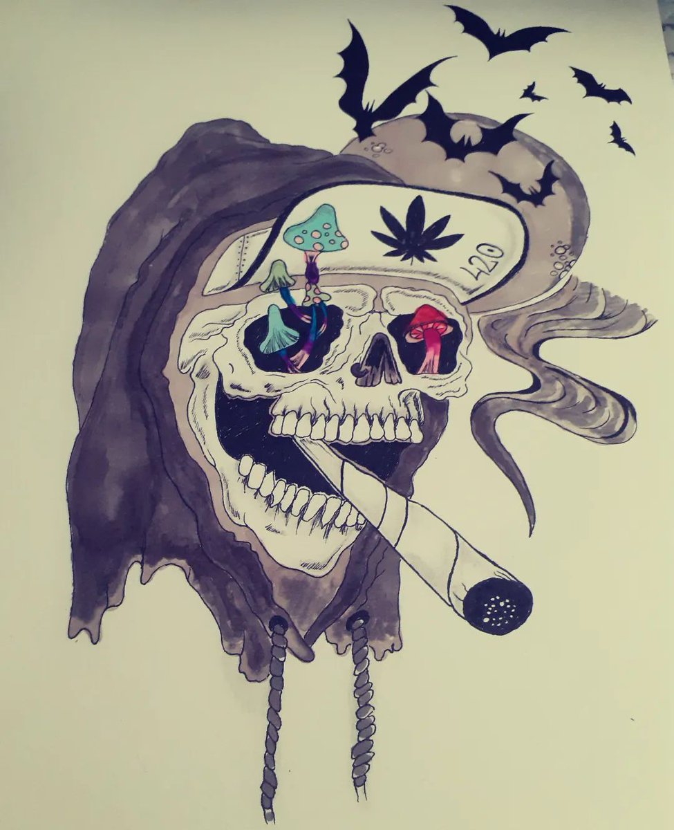 JenniferKamrad's tweet photo. #deathskull #skull #420 #weed #drawing #inkart #myart https://t.co/isWmg3jwsU