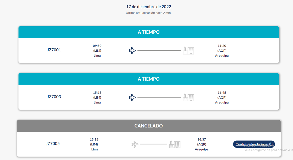 HugoRodOficial's tweet photo. @VuelaJetSMART lanza un comunicado indicando que solo algunos vuelos (desde y hacia a Arequipa, Cusco y Juliaca) se han visto afectados. Sin embargo, los vuelos JZ7003 Y JZT005 salen a la misma hora desde Lima, rumbo a Arequipa, pero solo uno de ellos se canceló @IndecopiOficial https://t.co/5hocdDm9ff