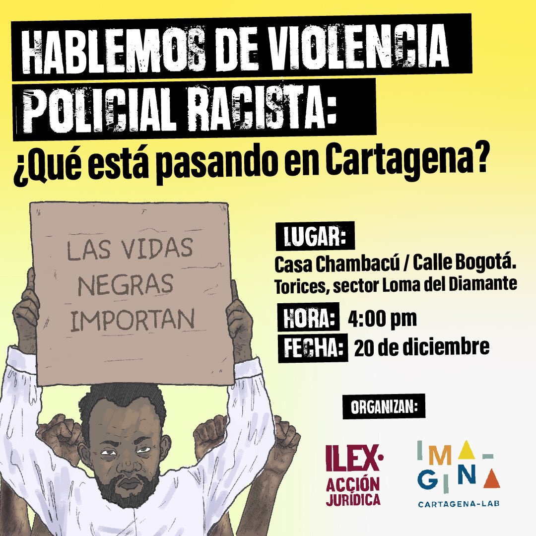 IlexAJ's tweet image. ¡Hablemos de violencia policial racista y cómo se vive en Cartagena!