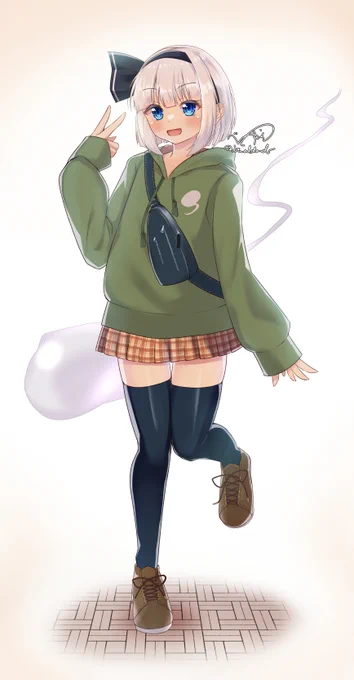 特に深い意味のないパーカー姿の妖夢ちゃんです#魂魄妖夢 