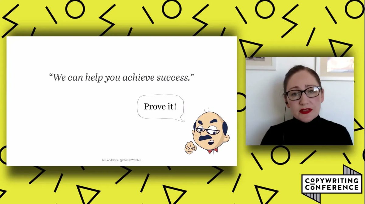 StoriesWithGill's tweet image. Want to improve your copy? Listen to Mr. Prove It (and his two colleagues). My talk on evaluating your copy quickly at #CopyCon last year &amp;gt;&amp;gt; bit.ly/3ov8EJY #website #copywriting #smallbiz