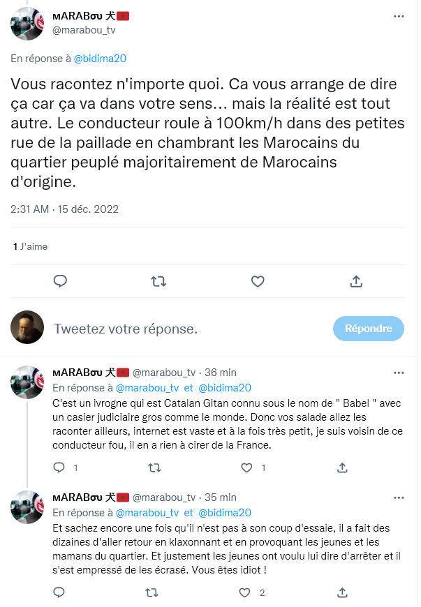 Outofnone1's tweet photo. Il semble que le conducteur soit un gitan Catalan... au dire de plusieurs personnes du quartier de la Paillade à #Montpellier... (cc @DamienRieu @FrDesouche) https://t.co/FHSTsuJMN0