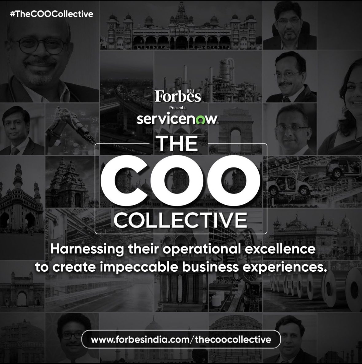 Excited to watch and celebrate leading Chief Operating Officers share their stories of transformation, success and grit as part of the #TheCOOCollective brought to you by @Forbes & @ServiceNow. For More Details Visit: lnkd.in/d-YjJv8x