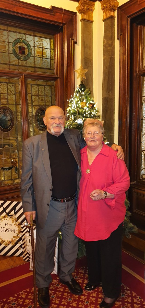 The Worshipful Master and his good lady after an enjoyable Christmas party.