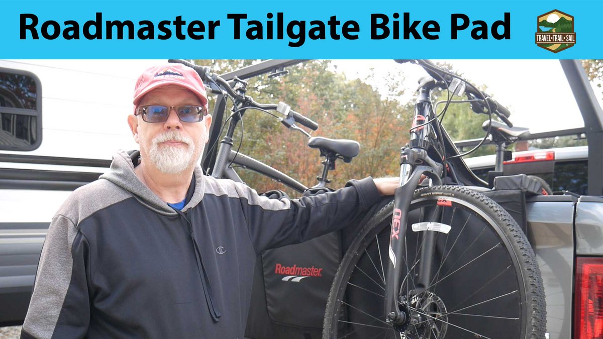 TravelTrailSail's tweet photo. The Roadmaster Tailgate Bike Pad enables us to bring up to 5 bikes on cycling adventures. This tailgate bike carrier is an interesting bike rack alternative. Check out our review at:

https://t.co/ibt9tvFSrB https://t.co/qvAP0nb5pJ