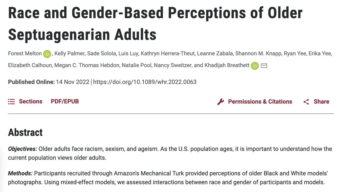 CONGRATULATIONS to future Dr. <a href="/FoMelton/">Forest Melton</a>! <a href="/UAZPublicHealth/">UA Public Health</a> #PhD 

Check out his 1st author on work that examines how a population of people view aging adults by race and gender. 

Is this how YOU feel?

Read for more. thread coming soon....

doi.org/10.1089/whr.20…  <a href="/BLACKandSTEM/">#BLACKandSTEM</a>