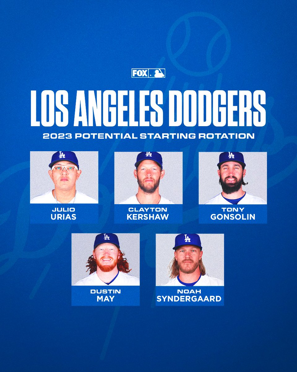 FOX Sports: MLB on X: With the addition of Noah Syndergaard, here is a  look at the Dodgers potential starting rotation for 2023 👀🔵   / X