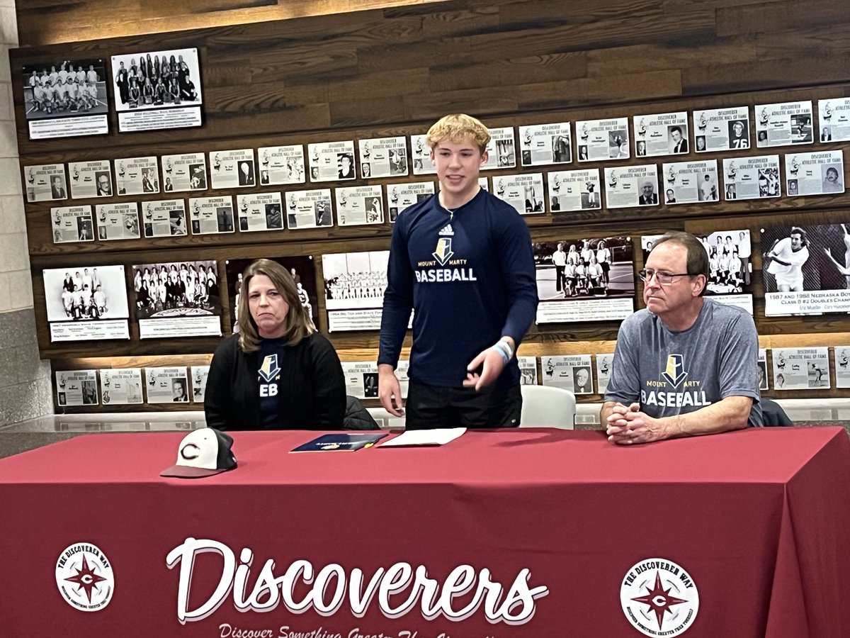 Tim Kwapnioski (@tkwapnioski) on Twitter photo Congratulations to <a href="/WSwanson10/">Wyatt Swanson</a> from <a href="/DiscovererWay/">Columbus High</a> on signing to play baseball <a href="/mountmarty/">Mount Marty University</a>. We are super excited to see what he does this spring for <a href="/DiscovererB/">Columbus High Baseball</a> before he moves on. #GoDiscoverers #TheDiscovererWay <a href="/CTelegramSports/">Columbus Telegram Sports</a> Congratulations to <a href="/WSwanson10/">Wyatt Swanson</a> from <a href="/DiscovererWay/">Columbus High</a> on signing to play baseball <a href="/mountmarty/">Mount Marty University</a>. We are super excited to see what he does this spring for <a href="/DiscovererB/">Columbus High Baseball</a> before he moves on. #GoDiscoverers #TheDiscovererWay <a href="/CTelegramSports/">Columbus Telegram Sports</a>