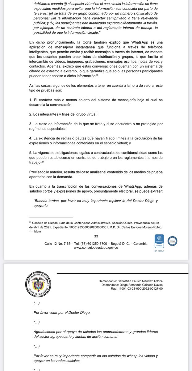jairoparrac's tweet photo. IMPRESIONES CONVERSACIONES WHATSAPP. C.E recuerda:  De conformidad con el CGP, la impresión de los mensajes de datos son documentos que se presumen auténticos y, por tanto, susceptibles de ser valorados dentro de los procesos judiciales. Aspectos relevantes para la valoración⬇️ https://t.co/xDjrVox16K