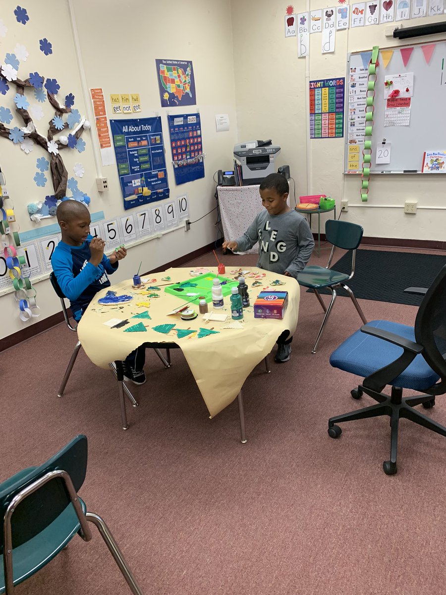 Celenadarling's tweet photo. Riverview’s awesome Elementary I-ABLE Class Mrs. Sara and Mrs Angie working with students on their handcrafted and baked ornaments https://t.co/qOwOXkGVkv