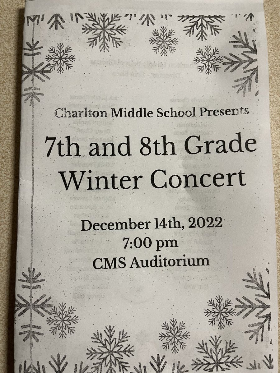 BPPrincipalVT's tweet photo. Excited for tonight’s 7th &amp; 8th Grade Winter Concert!  7 pm start!  Can’t want to see the students in action. #CMSFamily @cms_grizzlies https://t.co/EgK19BflL9