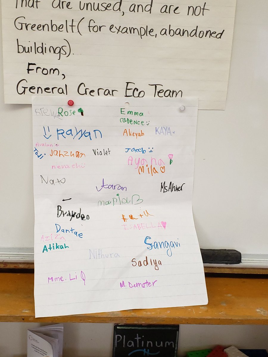 Ss <a href="/GenCrerar/">General Crerar P.S.</a> Eco Team from grades 1-8 brought up concern over <a href="/fordnation/">Doug Ford</a> building on Greenbelt. They voted to write a letter about it. We brainstormed letter,  signed it and mailed. Amazing teamwork on a big issue! <a href="/madame_vicky/">Vicky Mercier</a> <a href="/EcoSchoolsTDSB/">TDSB EcoSchools</a> <a href="/JeannetteRebelo/">JeannetteRebelo</a> <a href="/MrsSharonLin/">Sharon Lin</a>