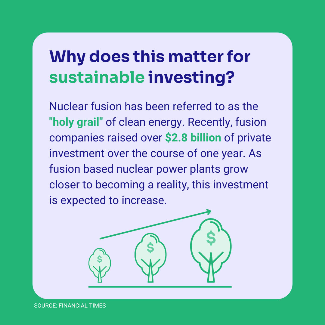 The development of nuclear fusion could prove to be the most significant development in renewable energy of our lifetime.

#NuclearFusion #RenewableEnergy #GreenEnergy #Breakthrough #Fusion #SustainableFinance #GreenInvesting #Finance