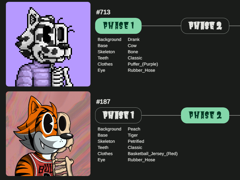 How easy is it to Phase your Wulf Boy? 

1. Connect wallet to our platform.
2. Click the Phase you want to display on-chain.
3. Refresh the metadata.
4. Done

All completely gas free, no matter how many times you decide to go back and forth. If you're here, you're early.🐺

#WBSC