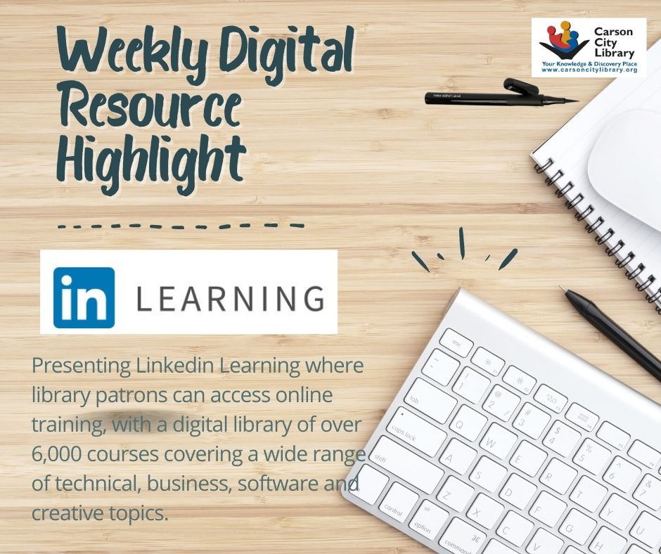carsoncitylib's tweet image. Weekly Digital Resource Highlight: Presenting Linkedin Learning where library patrons can access online training, with a digital library of over 6,000 courses covering a wide range of technical, business, software and creative topics. #carsoncitylibrary #inlearning