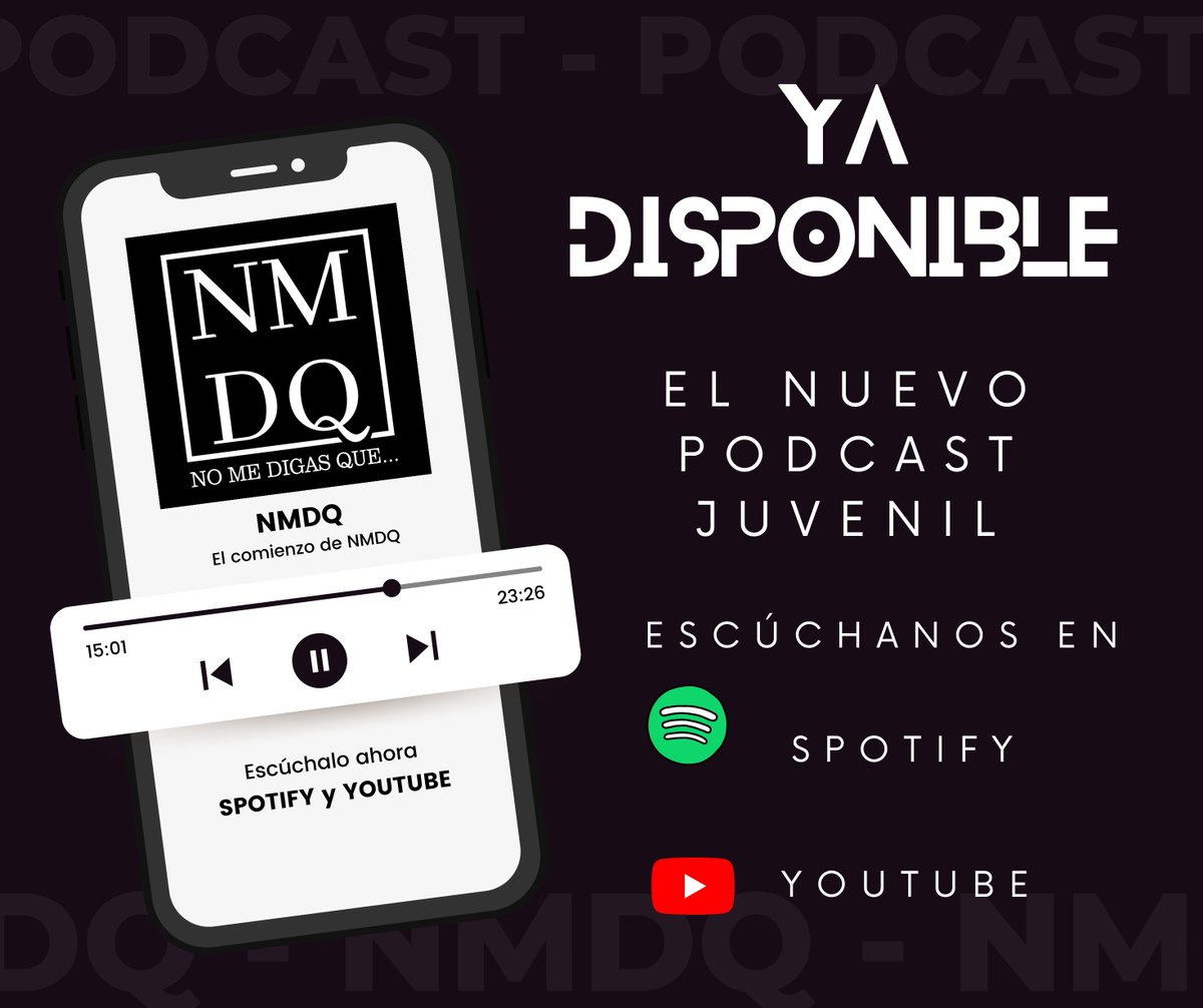 nomedigasque__'s tweet photo. YA DISPONIBLE || Escucha nuestro #Podcast en Spotify https://t.co/iwV5jb4EdO https://t.co/Th777p8tFZ