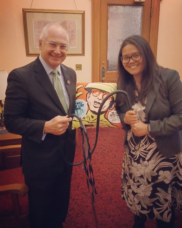 The Ohio House and Senate both have legislative voting sessions today which allowed me, the incoming Democratic Whip, and Senator @TinaOHSen3, the outgoing Democratic Whip, to exchange the official Democratic whip and <a href="/DEVO/">DEVO</a> Whip It pillow. Thank you for your service Sen. Maharath