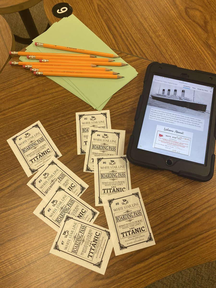 MsLNapier's tweet photo. Finishing up Titanic Week with my 6th grade Social Studies kiddos. Forget the World Cup - You haven’t seen ANYthing until you’ve seen KAP kids battle to be first in an escape room challenge. 😱 https://t.co/mOQCNQXxC8