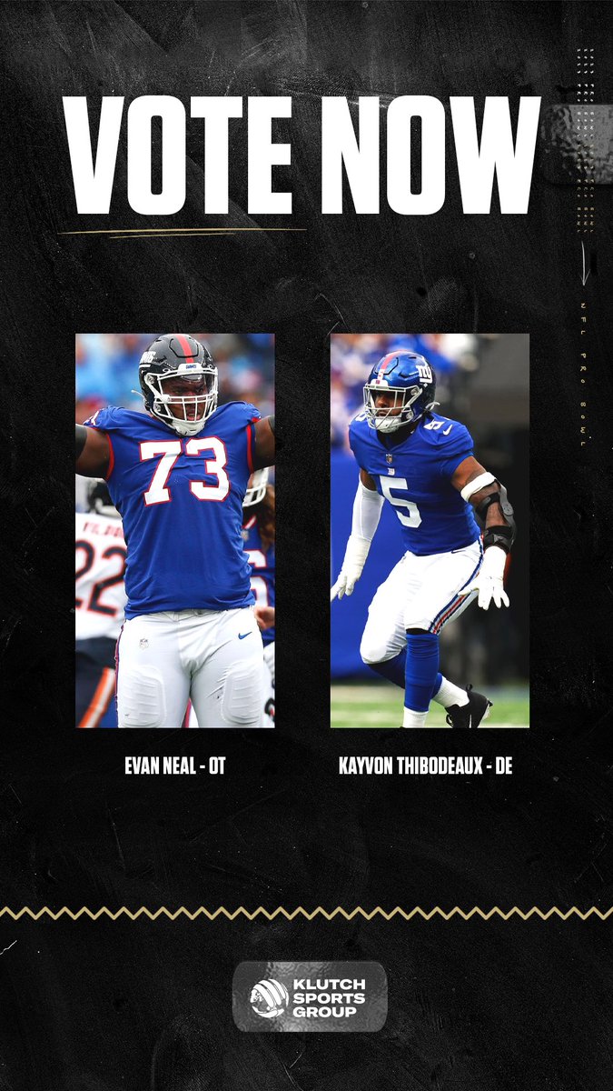 1 RT = Double Votes!
#ProBowlVote
<a href="/ENeal73/">Evan Neal</a> 
<a href="/kayvont/">Kayvon Thibodeaux</a>