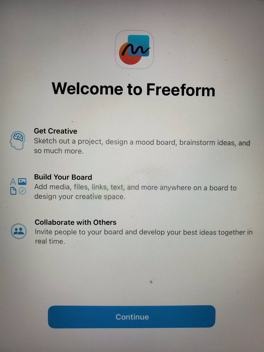 TaraLM1999's tweet photo. Looking forward to trying out my new Freeform app! Thanks for the info @jesgarrigan! #FreeForm #AppleTeacher https://t.co/Qnjp95dAXn
