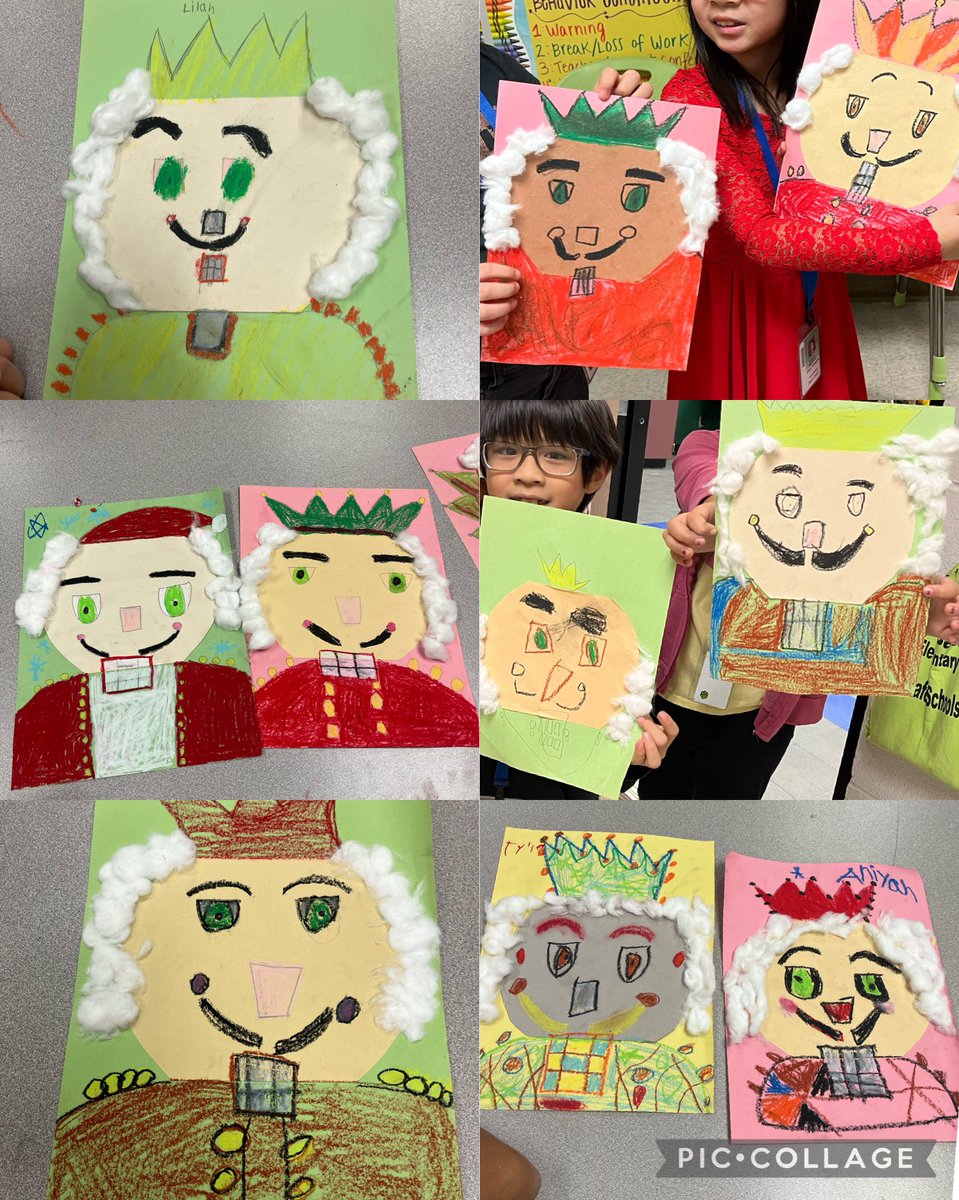 Gingerbread houses and people made by first grade. Nutcrackers created by second grade. #winterart #elementaryart #art