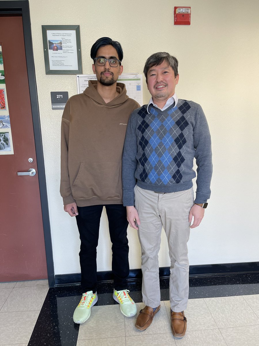 DrAlexLiu's tweet photo. Glad meeting with Akhil Alluri, a CSci MS alumni (class 2019), flying from St. Louis, MO. https://t.co/DxX0Vpjl4t