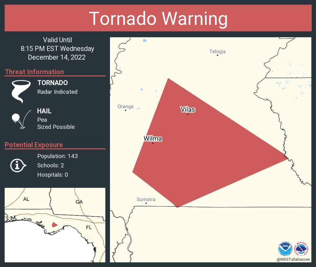 NWS Tornado on Twitter "Tornado Warning continues for Vilas FL and
