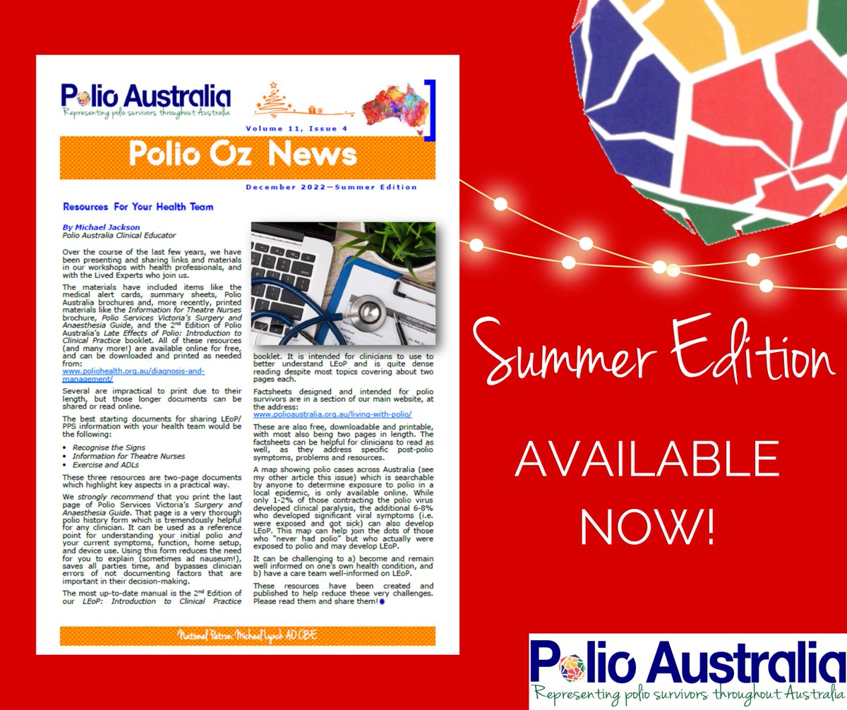 📢 Summer Edition of Polio Oz News is available 📰

🔗 Read it here: https://t.co/LNBbM7ykaa