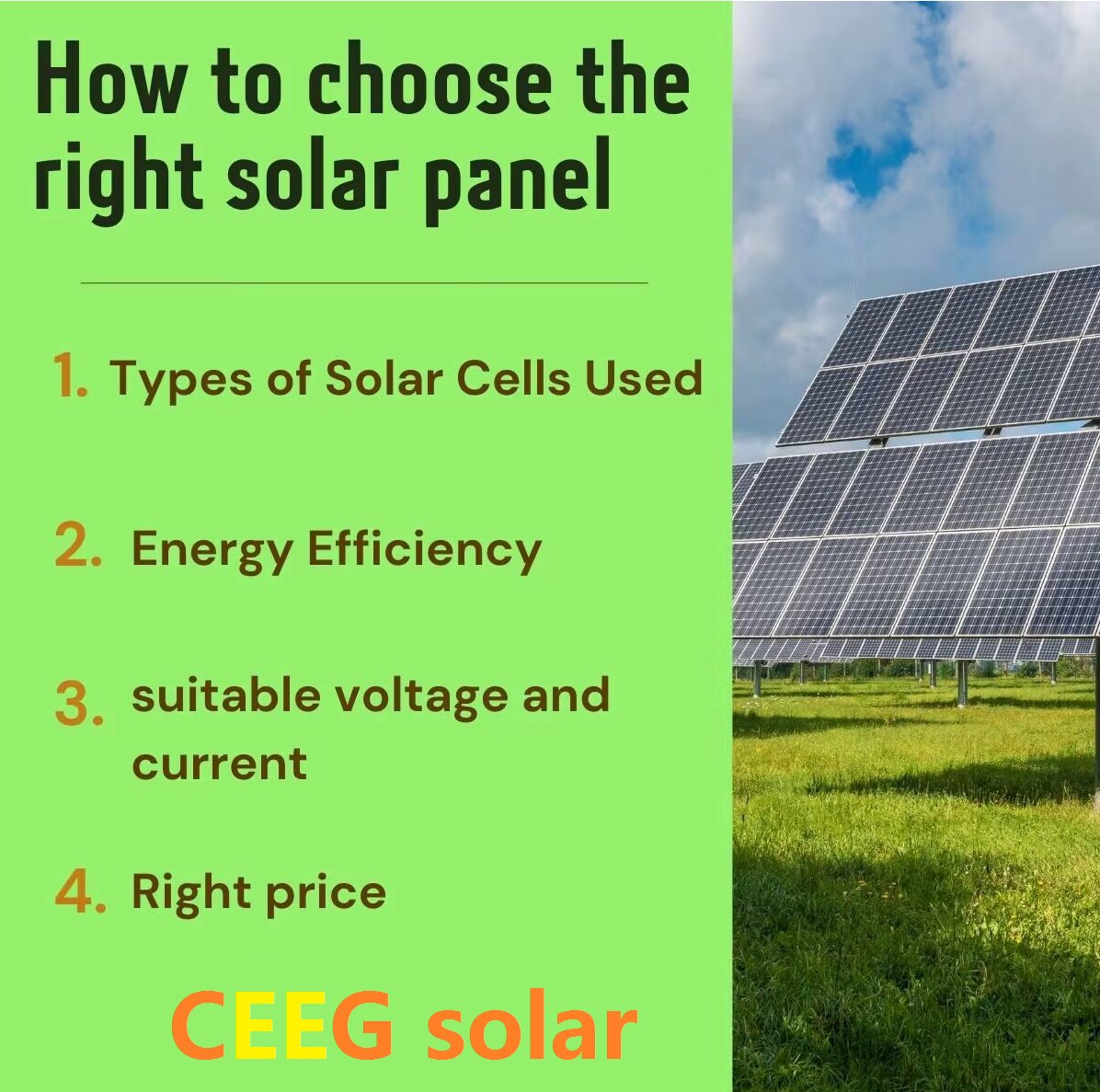 how to choose solar panels , please  check bellow: