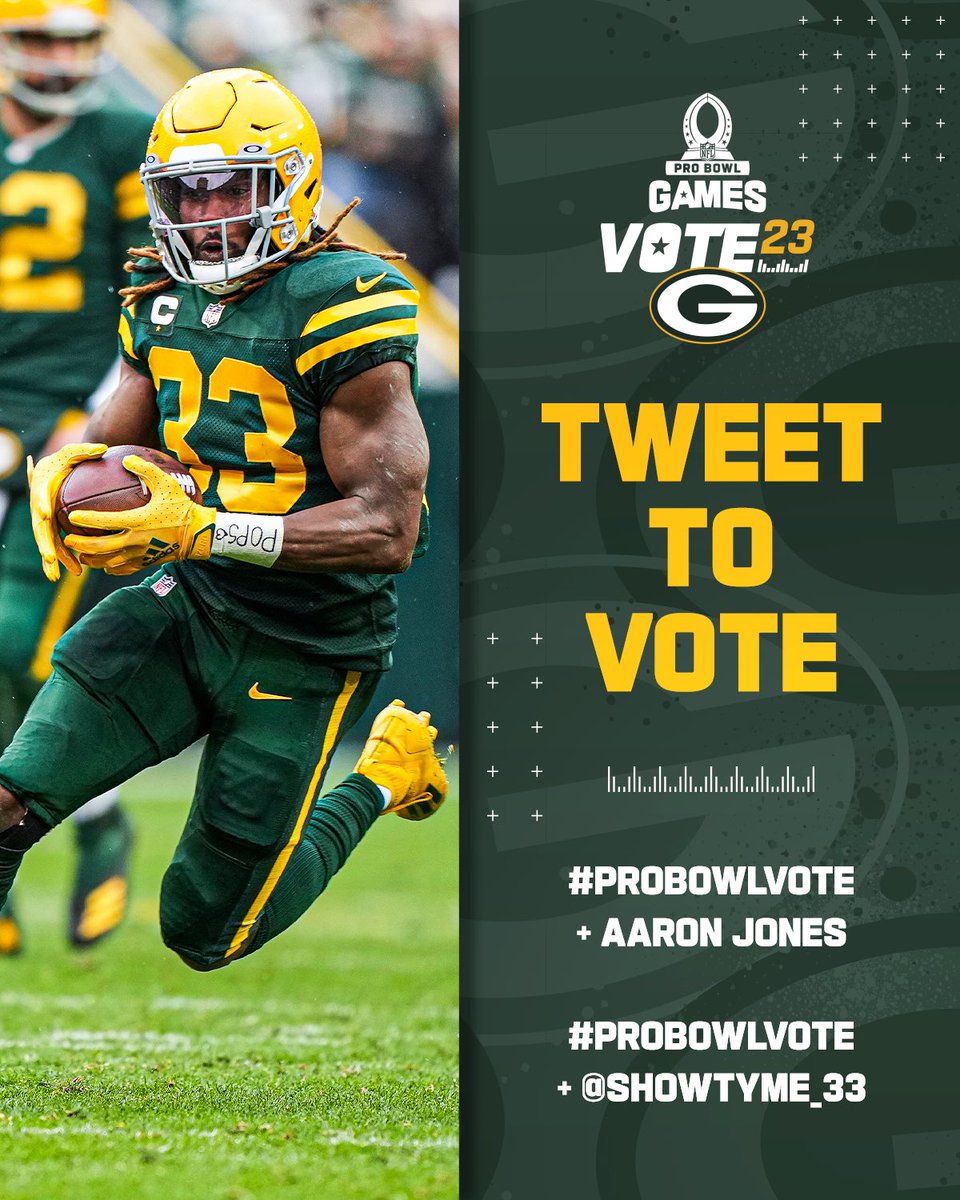 Aaron Jones 3️⃣3️⃣ (@showtyme_33) on Twitter photo Voting Ends Tomorrow! 1 RT = 2 Votes
#ProBowlVote + <a href="/Showtyme_33/">Aaron Jones 3️⃣3️⃣</a>
#ProBowlVote + <a href="/Showtyme_33/">Aaron Jones 3️⃣3️⃣</a> Voting Ends Tomorrow! 1 RT = 2 Votes
#ProBowlVote + <a href="/Showtyme_33/">Aaron Jones 3️⃣3️⃣</a>
#ProBowlVote + <a href="/Showtyme_33/">Aaron Jones 3️⃣3️⃣</a>