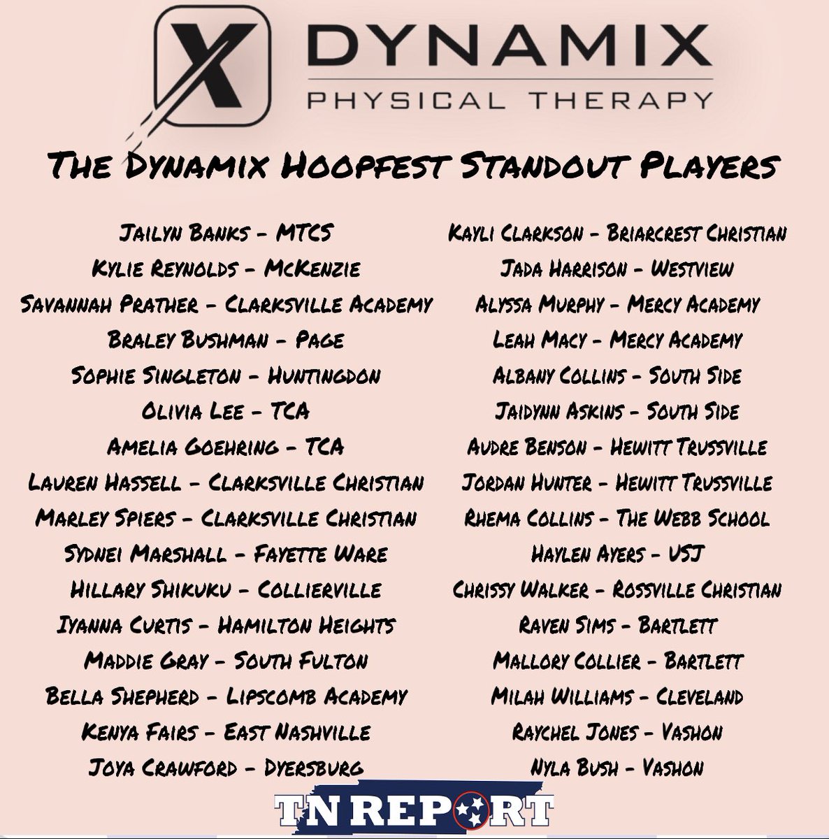 The Dynamix Physical Therapy Hoopfest standout players: