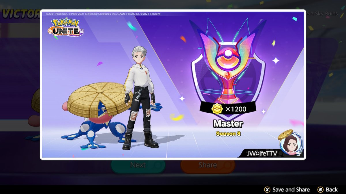 JWolfeTTV's tweet photo. Greninja helping me hit Master this season felt great since as good as I believe I am with Cinderace, Scizor, and many others.. I'm still recognised for my Ninja.
Next stop, maybe 1600? Or back to Violet. lol
#ranked #MasterClub #PokemonUNITE #NintendoSwitch https://t.co/ZkmrDKPRz7