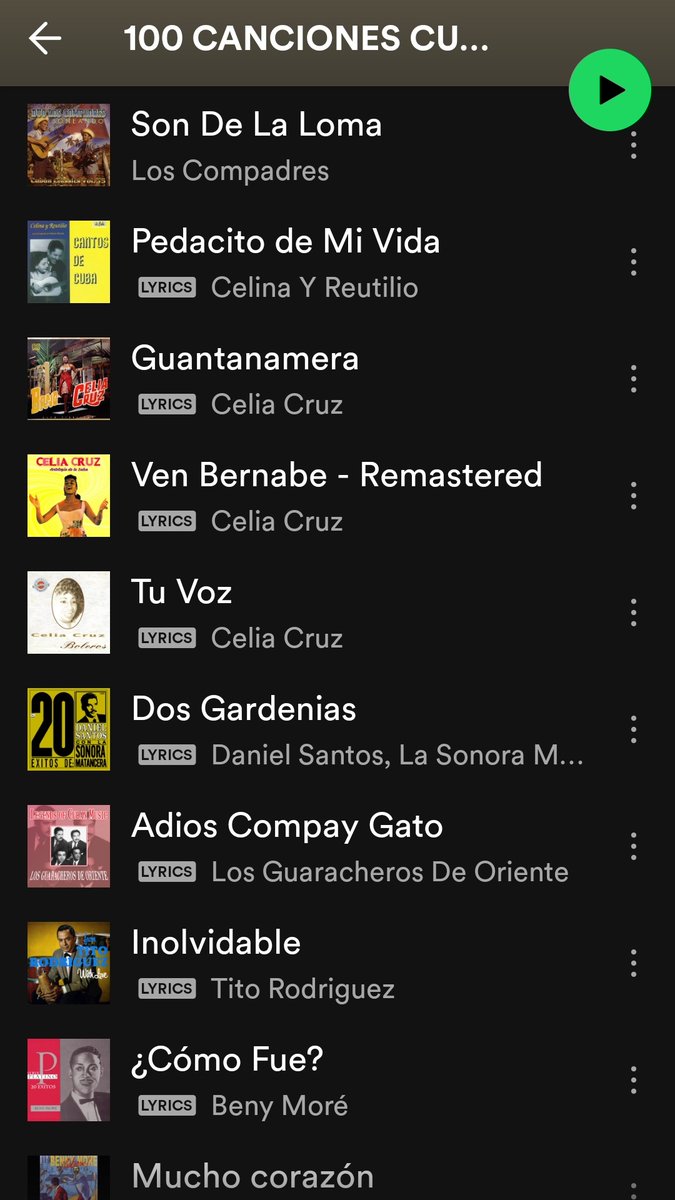 Chris_Montz's tweet photo. Estoy armando una lista en Spotify que se llama: ✨𝟭𝟬𝟬 𝗖𝗔𝗡𝗖𝗜𝗢𝗡𝗘𝗦 𝗖𝗨𝗕𝗔𝗡𝗔𝗦 🇨🇺 𝗠𝗔́𝗦 𝗕𝗘𝗟𝗟𝗔𝗦 𝗗𝗘 𝗧𝗢𝗗𝗢𝗦 𝗟𝗢𝗦 𝗧𝗜𝗘𝗠𝗣𝗢𝗦✨ Ya puse estas, cuáles otras merecen estar en esta recopilación: https://t.co/iVJcy6GRae https://t.co/aM5kuu6Qwo
