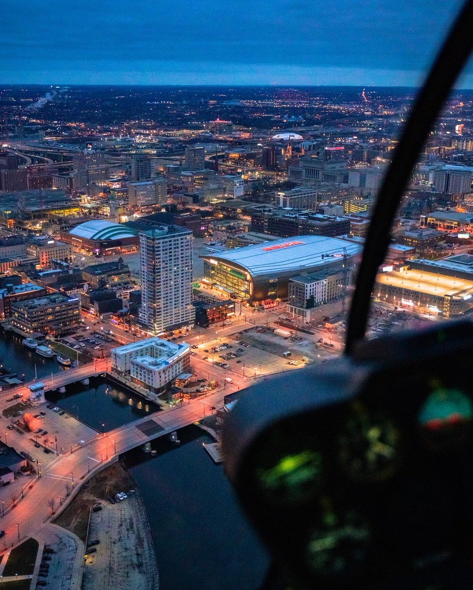 natevomhof's tweet image. Have you ever seen Milwaukee from a helicopter? Here’s a little preview because soon you’ll be able to. 😁🚁